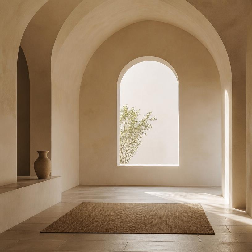 An unhurried house — light passing across still stone